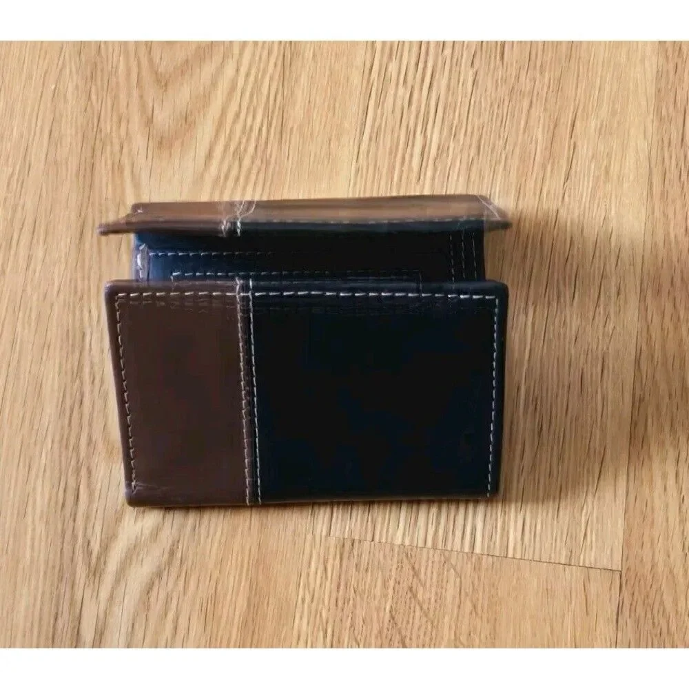 Timberland Men's Premium Two Tone Genuine Leather Commuter Tri-fold Wallet